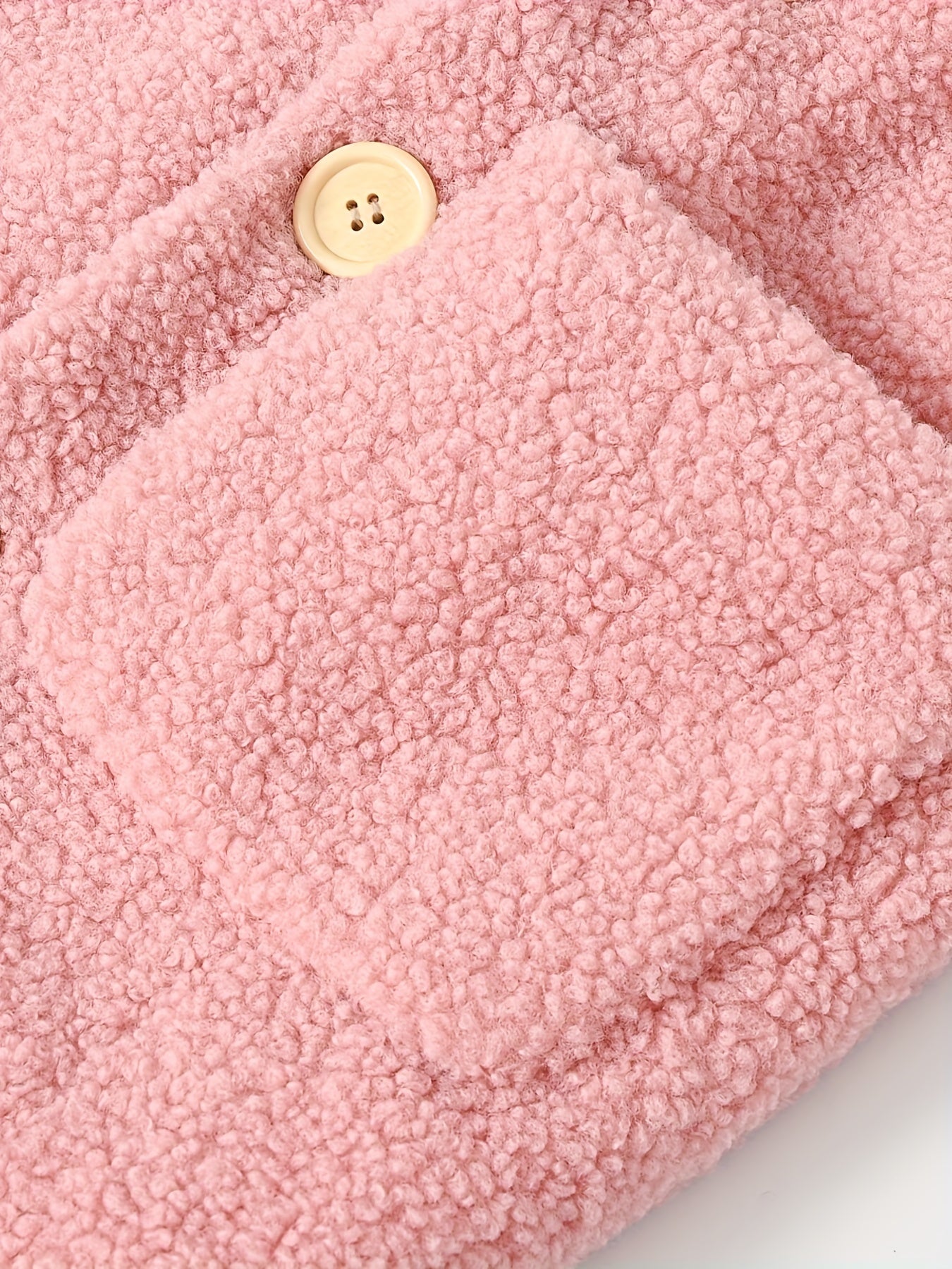 Girls' Cozy Fleece Jacket - Two-Tone Color Block with Plush Lining, Long Sleeves & Button Front, Casual Korean Style Winter Outerwear for Youngsters, Youngsters'S Winter Jacket | Buttonup Front Jacket | Plush Lining Jacket