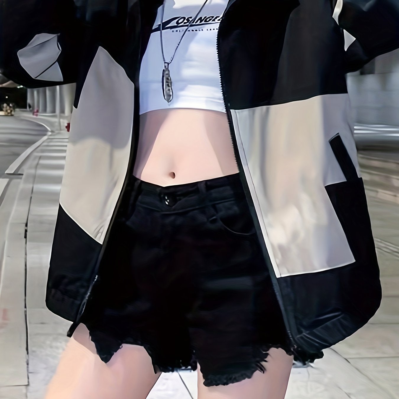 Color Block Zip Up Jacket, Casual Long Sleeve Jacket For Fall & Winter, Women's Clothing