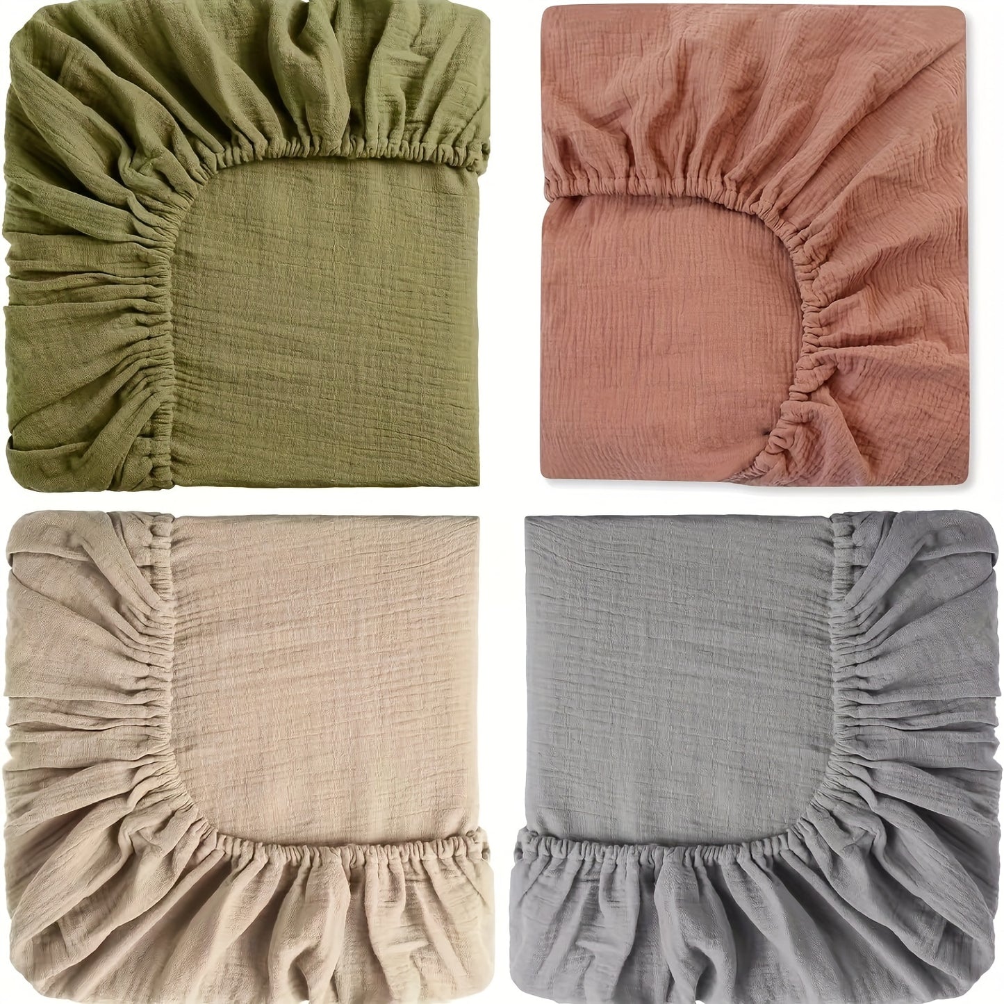 Soft and Breathable Cotton Bed Sheet Set - Vintage Style, Machine Washable, No Filling, Linen Inner Layer, 51.18inch x 28.35inch