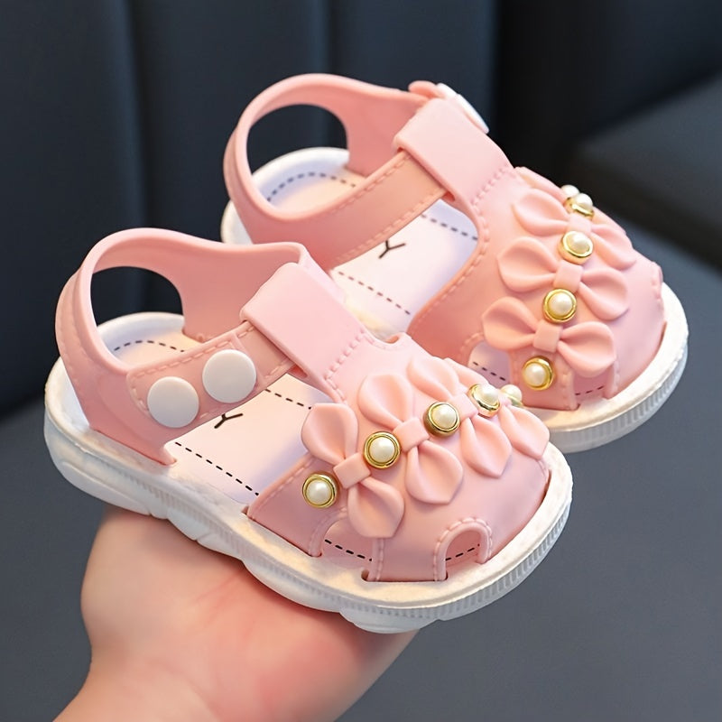 JIAGEYA Girls' Sandals 2023 Summer New Children's Non-slip Soft Bottom Children's Little Girls Baby Princess Beach Shoes