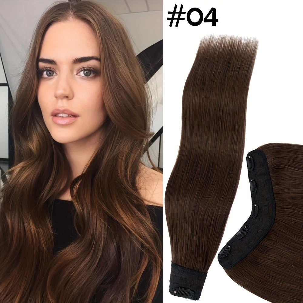 100% Human Hair V-Shap Clip In 100% Remy Human Hair Extensions One Piece 5 Clips Half Full Head 12in-22in Any Colors Hair Clips Hair Accessories