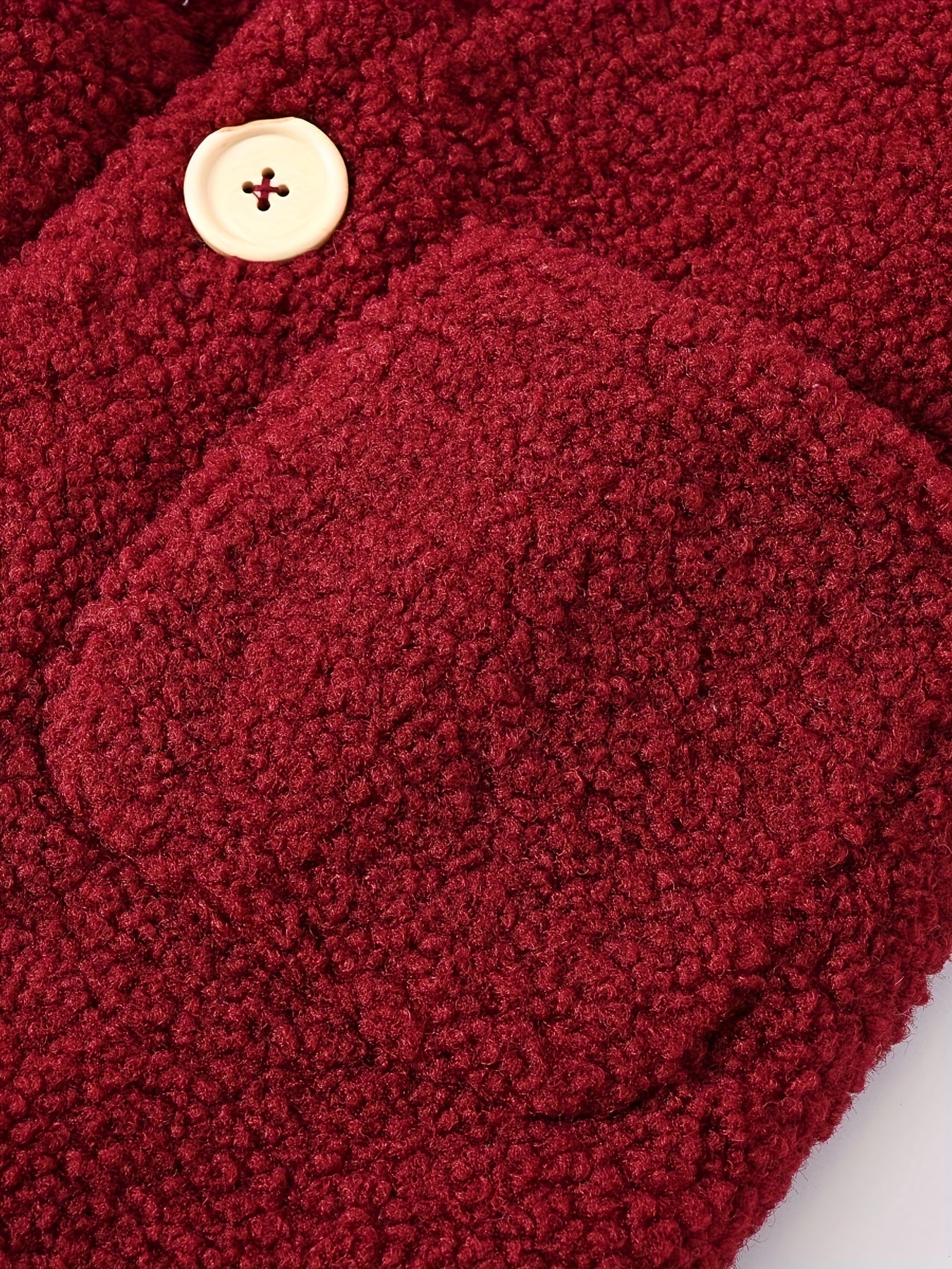 Girls' Cozy Fleece Jacket - Two-Tone Color Block with Plush Lining, Long Sleeves & Button Front, Casual Korean Style Winter Outerwear for Youngsters, Youngsters'S Winter Jacket | Buttonup Front Jacket | Plush Lining Jacket