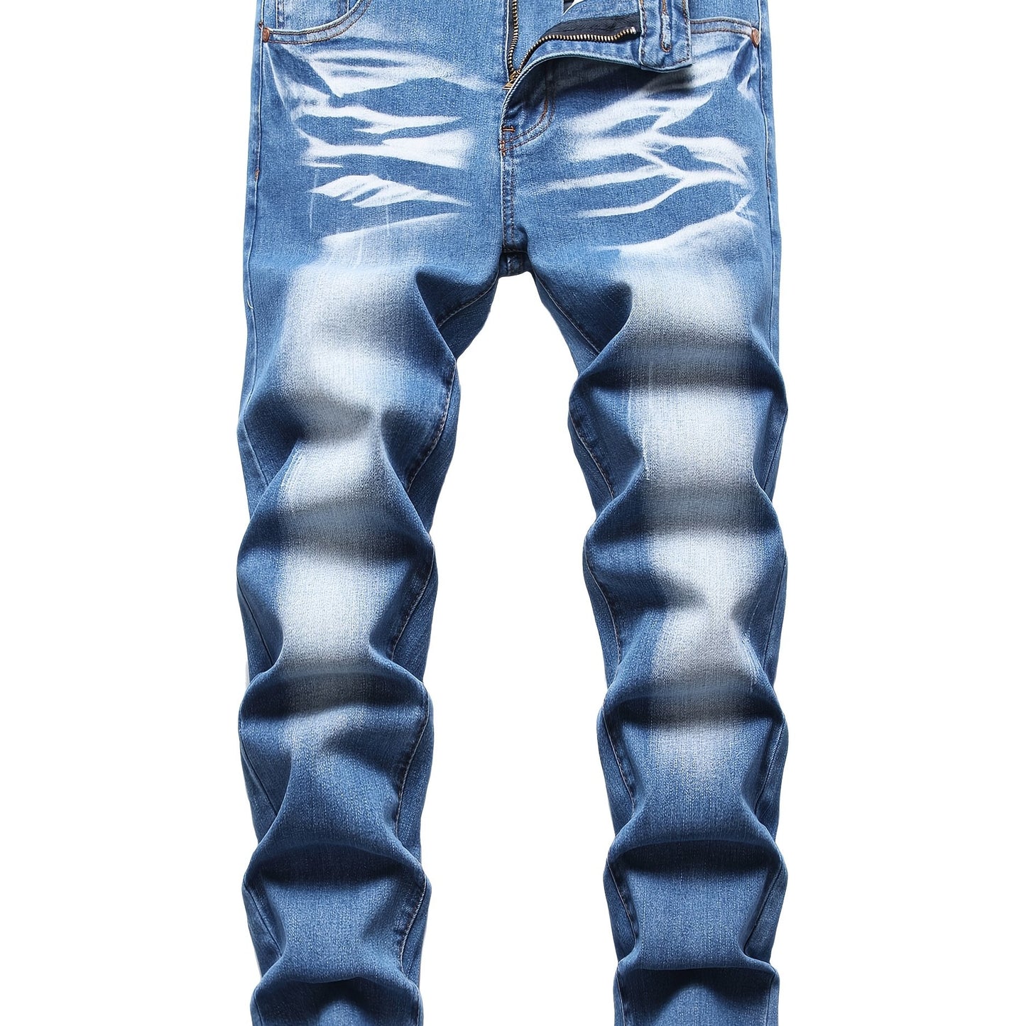 Men'S Slim Fit Stretch Jeans Ripped Skinny Jeans For Men, Distressed Straight Leg Fashion Comfort Flex Waist Pants, Pants For Men, Pantalones Para Hombr, Mens Sweatpants