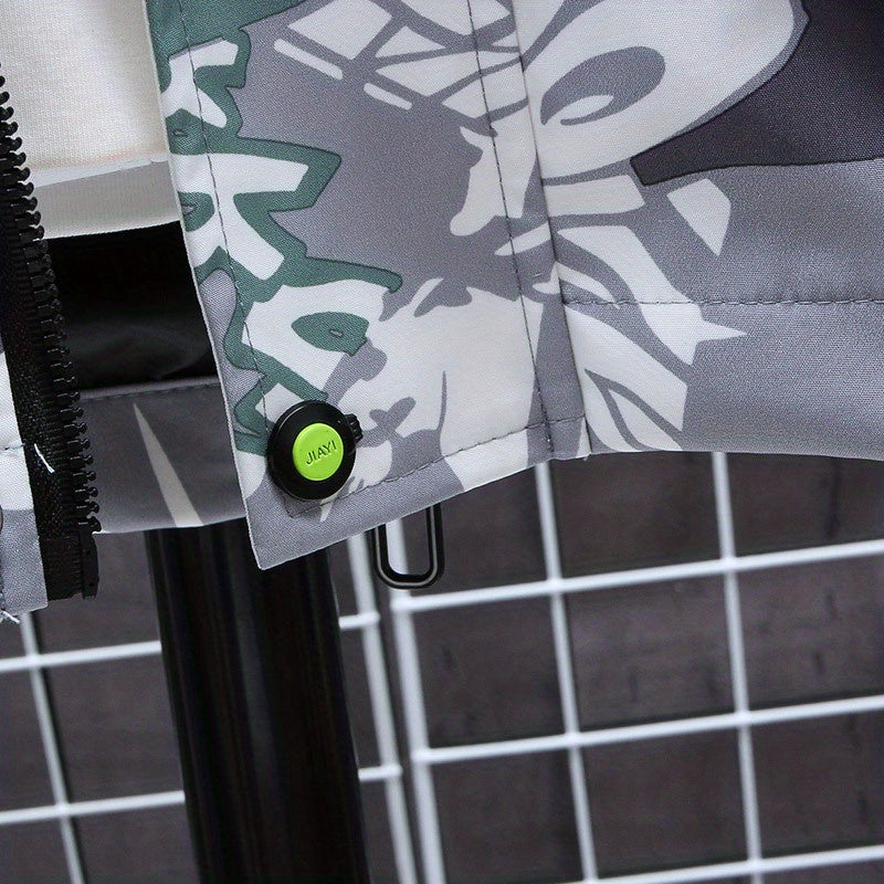 Spring And Autumn Men's Fashion Graffiti Mid Length Windbreaker Popular Hooded And Handsome Men's Jacket Popular Versatile Men's And Women's Same Windbreaker Jacket