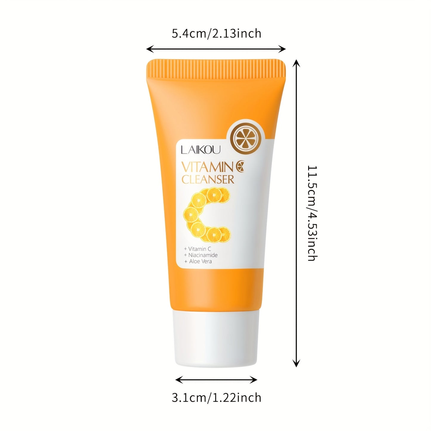 LAKOU Vitamin C Facial Cleanser - 50g/1.76oz, Formaldehyde-Free, Oil Control, Brightening, Pore Cleansing, Unisex-Adult, 1pc