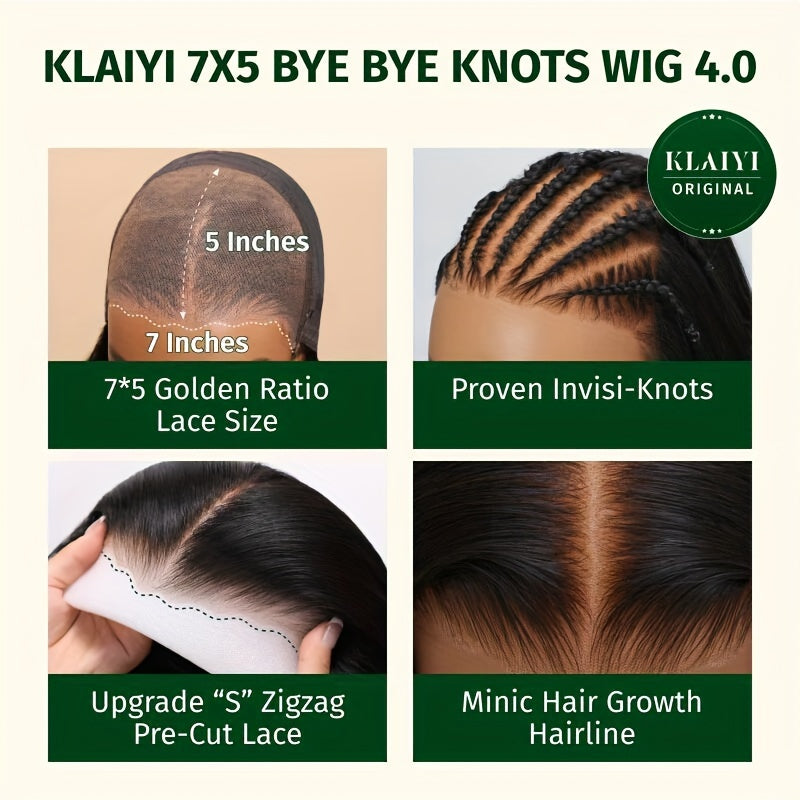 KLAIYI 14Inch Glueless Bob Wig Human Hair - 7x5 Pre-Cut Lace Front, Honey Blonde Ombre Water Wave, 30S Easy Wear, Pre-Bleached & Pre-Plucked, Tangle-Free, No Glue Needed, 150% Density, True to Length, 100% Brazilian Human Hai