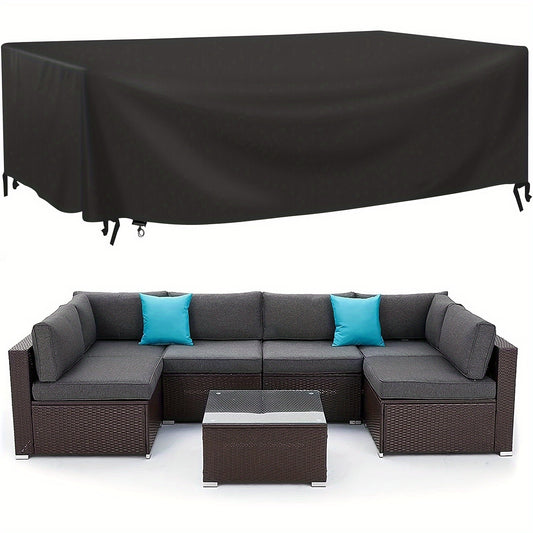 Rectangular Patio Furniture Cover Set, Waterproof Polyester Oxford Fabric, Anti-UV Protection with Secure Tie Fasteners and Windproof Buckles, Outdoor Table and Chair Protection