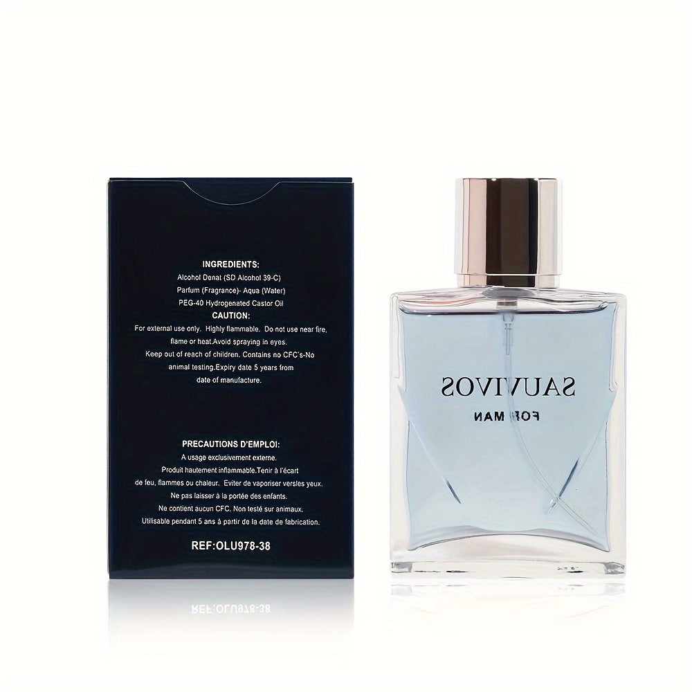 60ml Seductive Eau De Parfum for Men - Refreshing Long-Lasting Lemon, Prickly Ash, Cedar Wood Fragrance with Invigorating Top Notes, Perfect for Dating, Daily Life, and a Memorable Christmas Gift