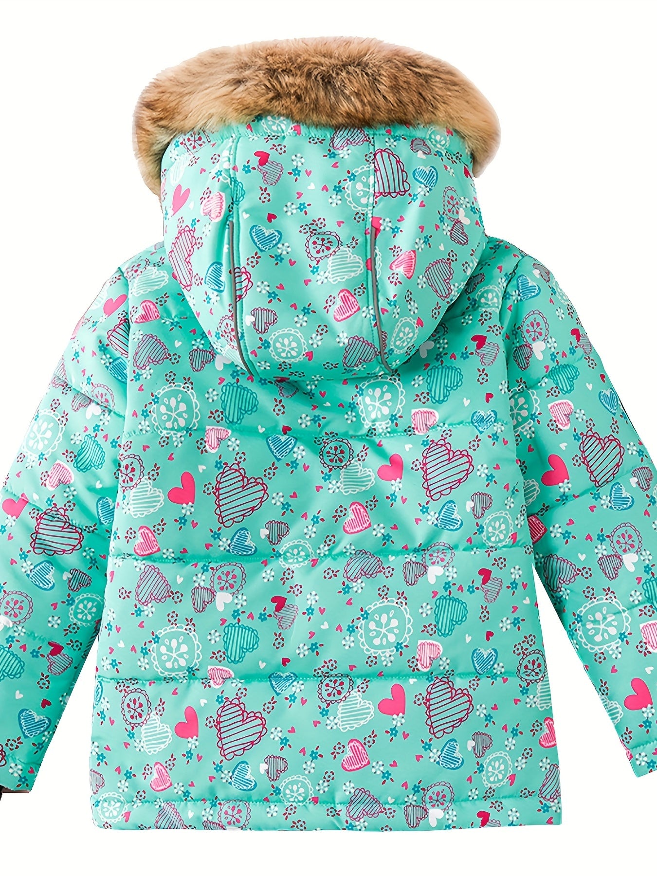 Kids' Waterproof and Warm Snowflake Ski Jacket - Insulated Hooded Winter Coat with Adjustable cuffs, Hem and Waistband - Ideal for Girls' Winter Outdoor Activities