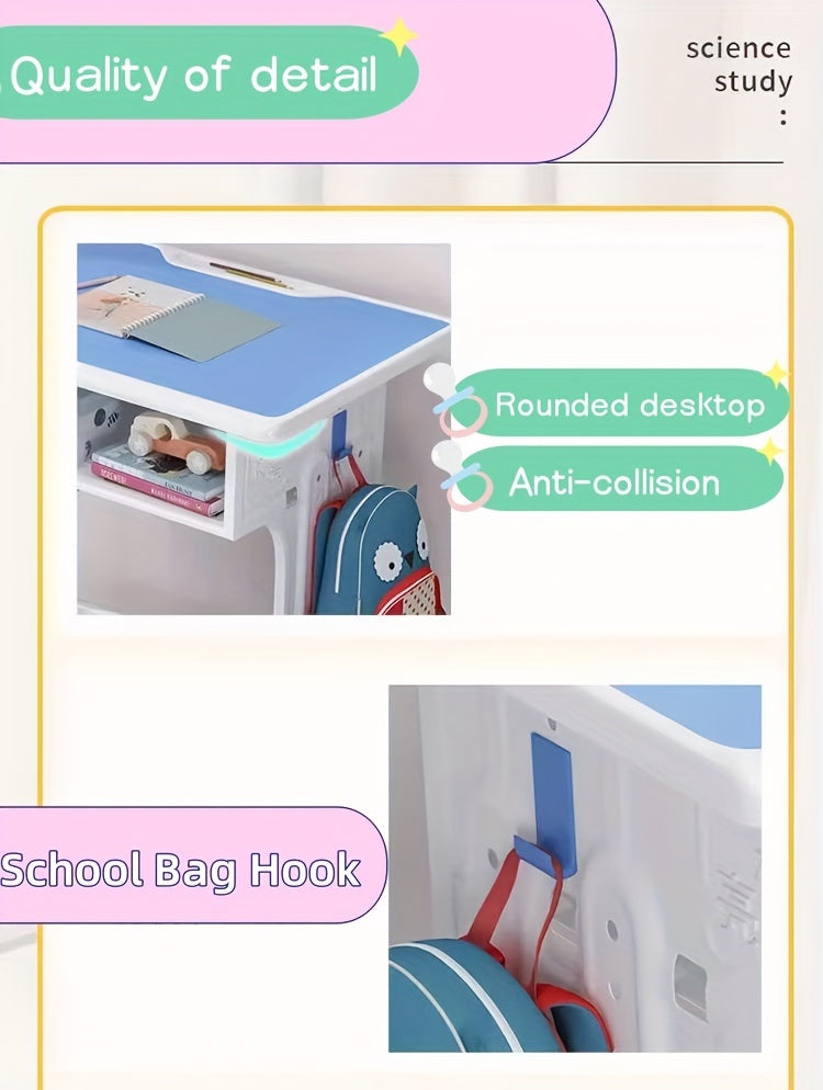 Children Study Desk Desk Homework Desk Training Class Chair Combination Set, Table And Chair Can Be Raised And Lowered