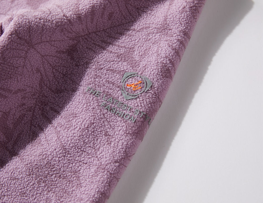 Ultra-Durable Windproof Plant Print Fleece Jacket - Perfect for Adventure Seekers with Stylish Nature-Inspired Design