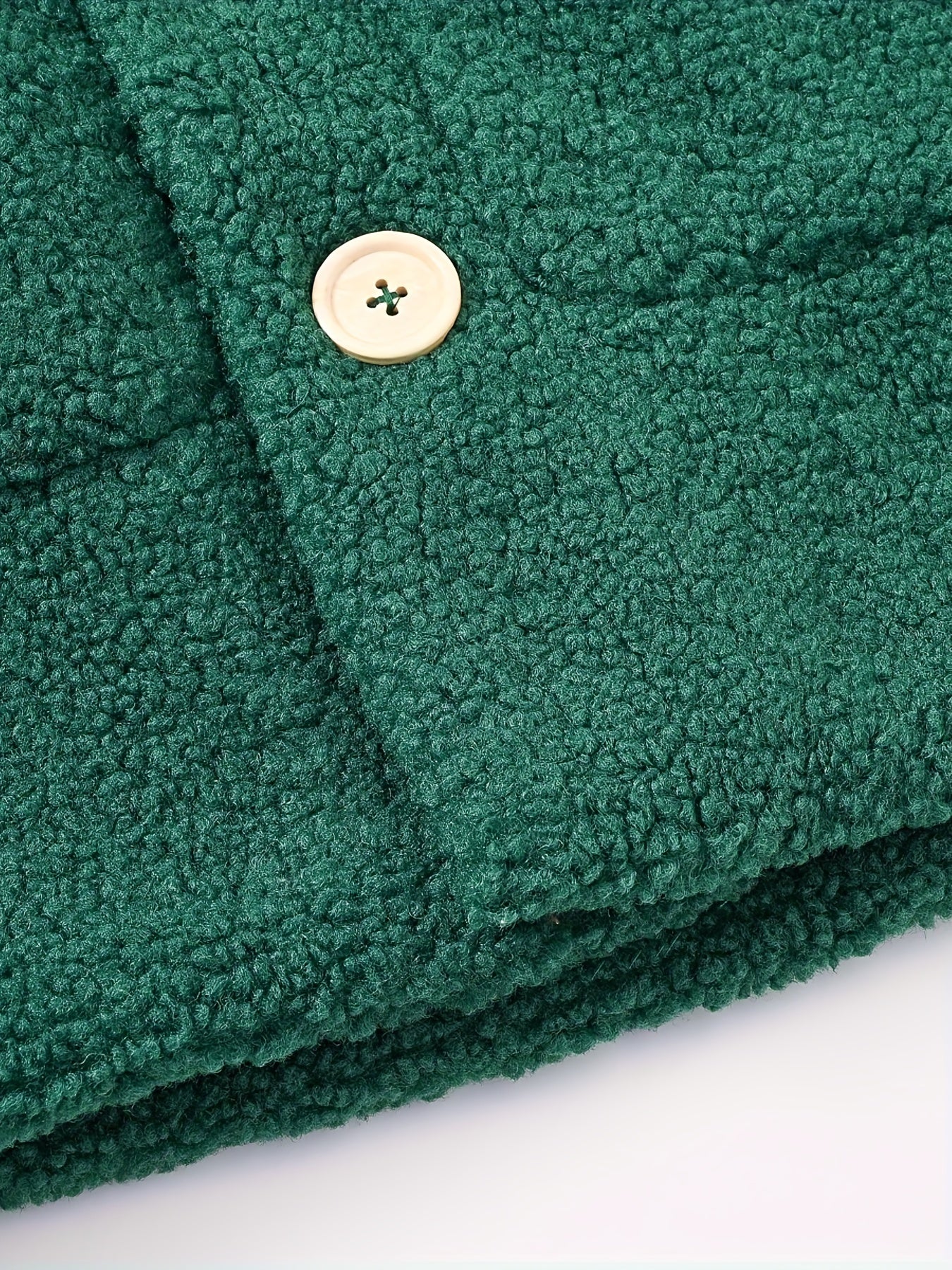 Girls' Cozy Fleece Jacket - Two-Tone Color Block with Plush Lining, Long Sleeves & Button Front, Casual Korean Style Winter Outerwear for Youngsters, Youngsters'S Winter Jacket | Buttonup Front Jacket | Plush Lining Jacket