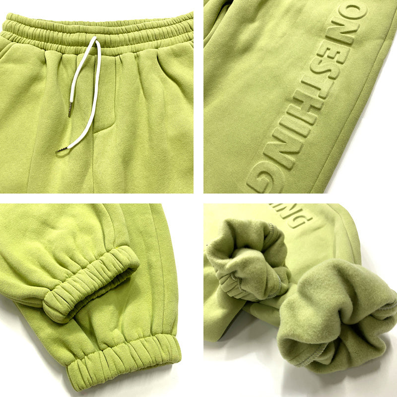 Spring Stamped Letters Wild Trendy Footwear Pants For Men And Women Loose Plus Velvet Sports Casual Pants