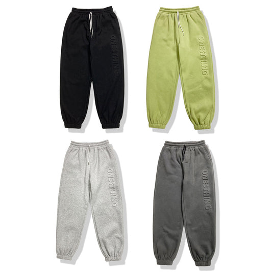 Spring Stamped Letters Wild Trendy Footwear Pants For Men And Women Loose Plus Velvet Sports Casual Pants