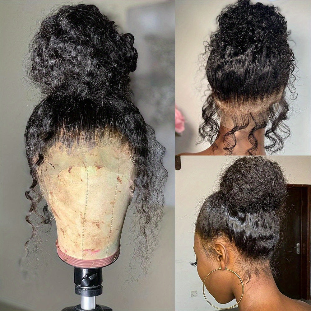 40 Inch Transparent Deep Wave HD Lace Frontal Wig Glueless Wig Human Hair Brazilian 360 Full Lace Wig Water Wave Curly HD Lace Front Wigs PrePlucked
