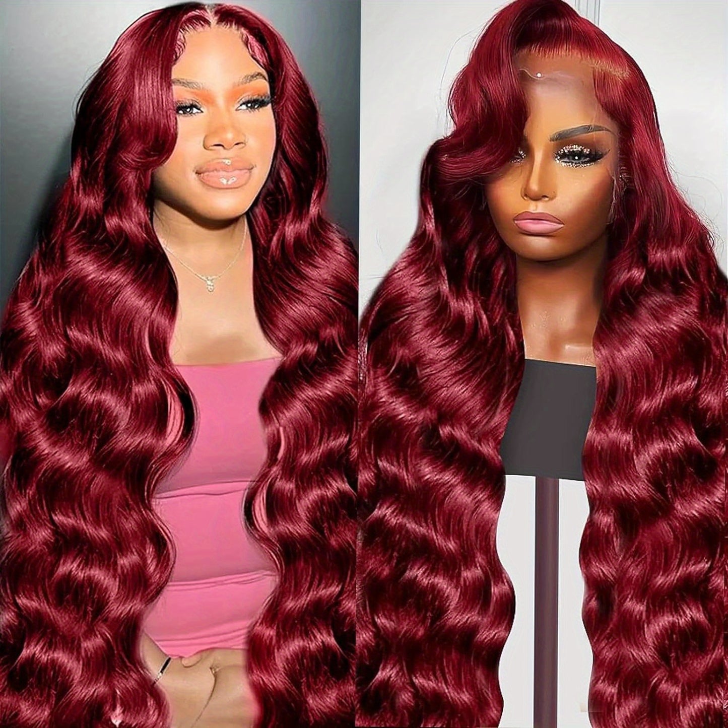 COLASS 14A 200% Density 30 Inch 99j Burgundy Lace Front Wigs Human Hair 13x4 99j Body Wave Lace Front Wigs Human Hair Wine Red Colored Pre Plucked Glueless HD Lace Frontal Wigs For Women.