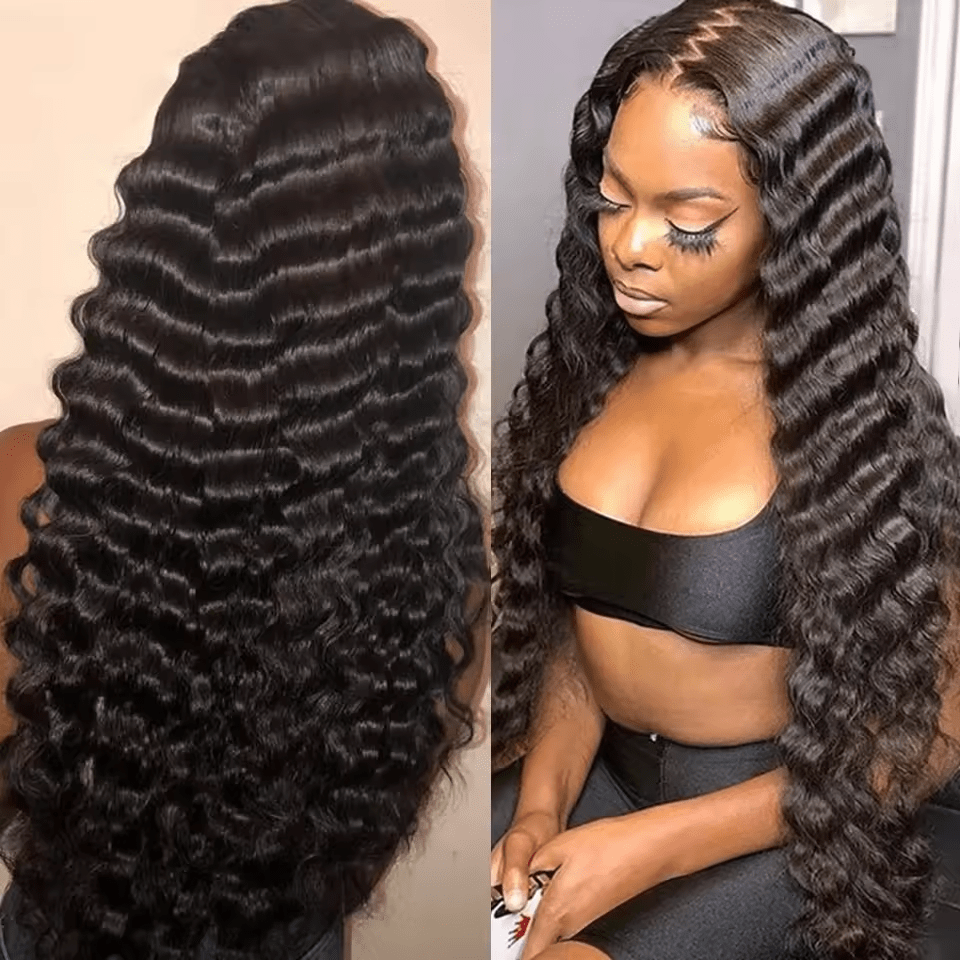 30Inch Human Hair Wigs for Women: 13x6 Deep Curly Pre Plucked Loose Deep Wave Full Density Hd Transparent Frontal Wig