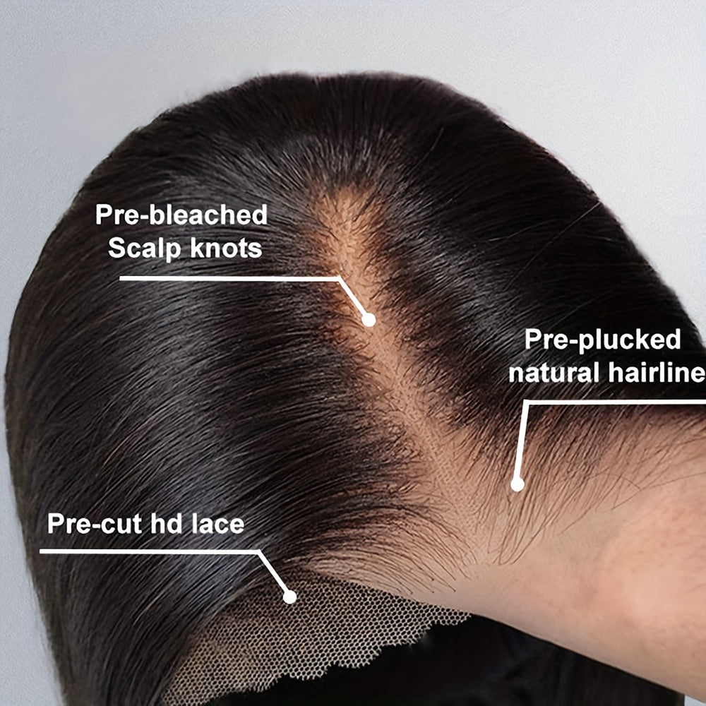 250% Density Glueless Wigs Human Hair Pre Plucked Pre Cut 13x4 HD Transparent Lace Front Wigs Human Hair For Women Straight Bye Bye Knot Wigs