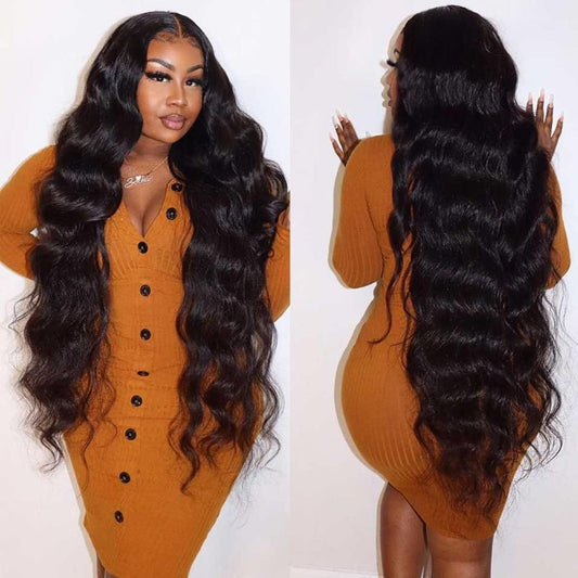34 Inch Body Wave Glueless Wigs Human Hair Pre Plucked/Cut Ready To Waer Wig 200 Density 6x4 Hd Lace Closure Wigs Human Hair for Women