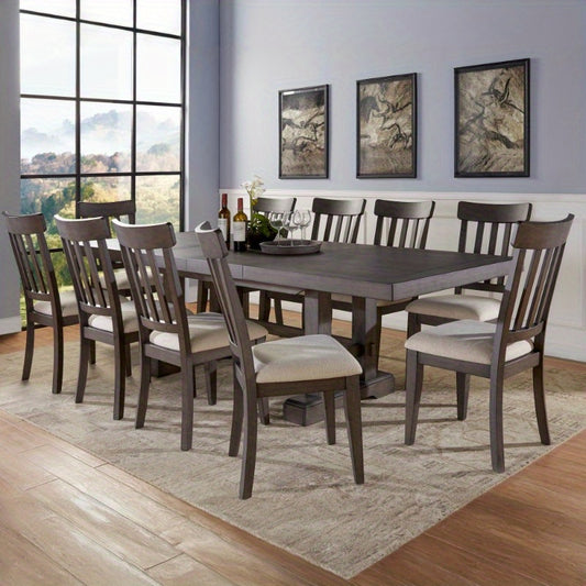 Dining table and chair set, 7-piece dining table set, for dining room and kitchen, dark brown