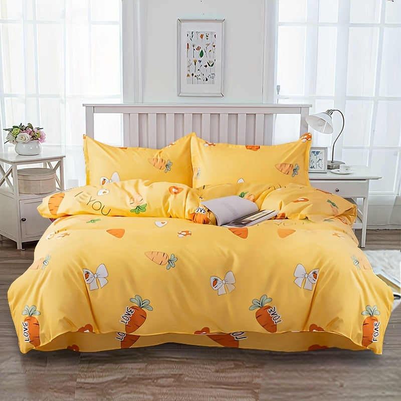 Bed sheet and quilt cover four-piece wholesale bedding simple brushed student dormitory single four-piece set