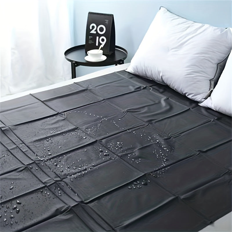 1 Thin Sexy Bed Sheet, Waterproof Bed Sheet, SM Bed Sheet, Massage Isolation Bed Sheet, Black Waterproof PVC Cloth, Reusable 86.61*51.18 Inch