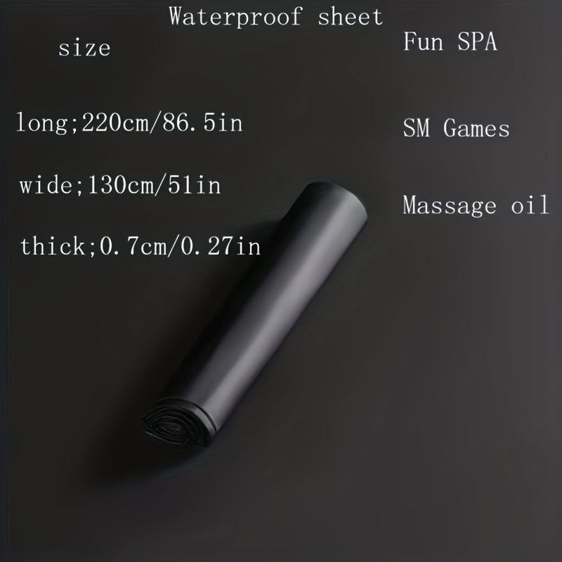 1 Thin Sexy Bed Sheet, Waterproof Bed Sheet, SM Bed Sheet, Massage Isolation Bed Sheet, Black Waterproof PVC Cloth, Reusable 86.61*51.18 Inch