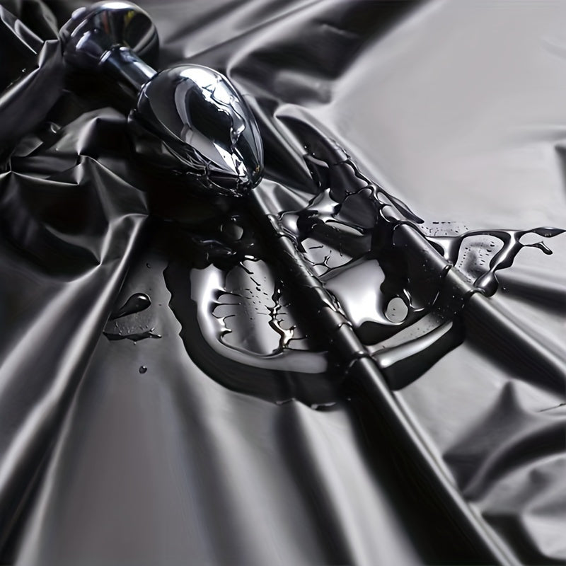 1 Thin Sexy Bed Sheet, Waterproof Bed Sheet, SM Bed Sheet, Massage Isolation Bed Sheet, Black Waterproof PVC Cloth, Reusable 86.61*51.18 Inch