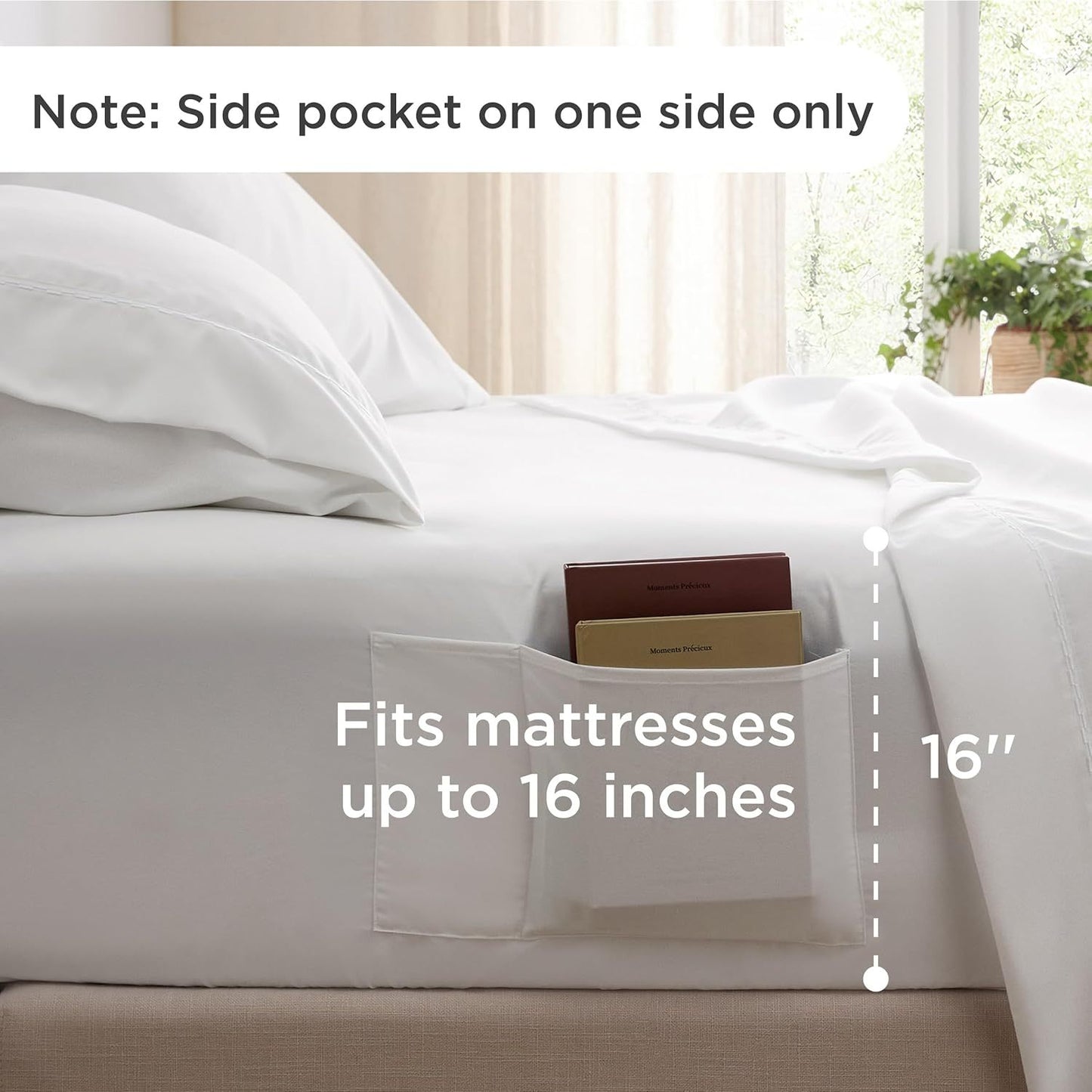 Bedsure 3/ 4pcs King Sheet Set with Side Pocket - Soft & Convenient Bed Sheet Set, Home Bedding Peachskin Bedsheets, Breathable Resistant to Wrinkle Deep Pocket Sheet, Fade-Resistant, Easy Care