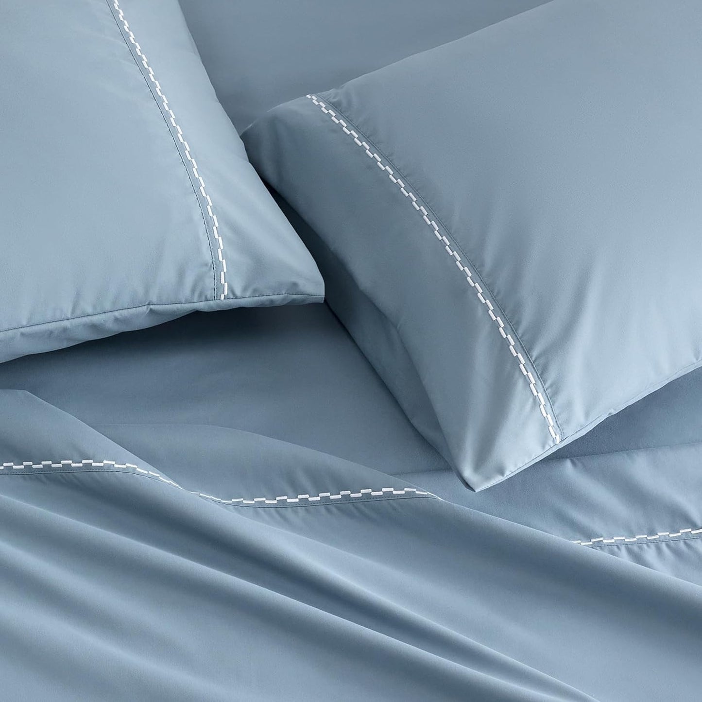 Bedsure 3/ 4pcs King Sheet Set with Side Pocket - Soft & Convenient Bed Sheet Set, Home Bedding Peachskin Bedsheets, Breathable Resistant to Wrinkle Deep Pocket Sheet, Fade-Resistant, Easy Care