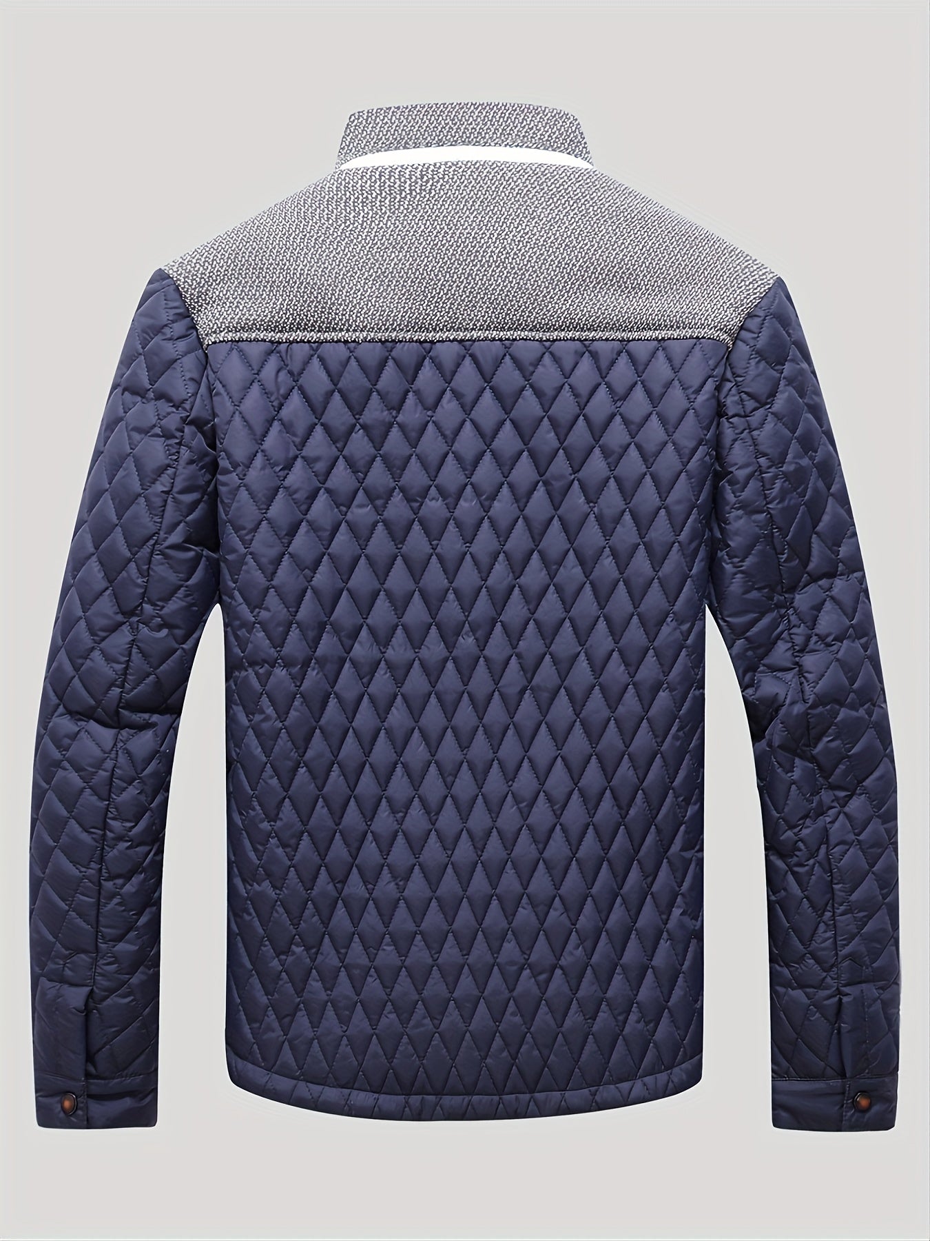 Warm & Lightweight Men's Quilted Winter Jacket - Casual Stand Collar Coat for Everyday Wear