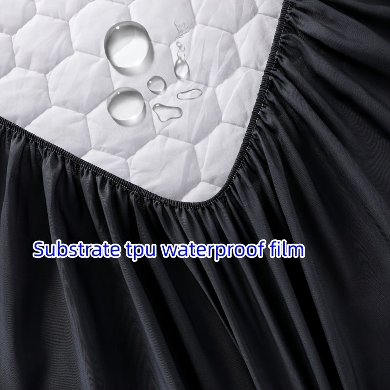 1pc Deluxe Waterproof Three-Layer Thickened Fitted Bed Sheet - Breathable, Non-Slip, Reversible, Machine Washable, All-Season Mattress Protector - Perfect for Hotel Guest Room, Dorm, Deep Pocket Mattress, Eid al-Adha Gift Ide