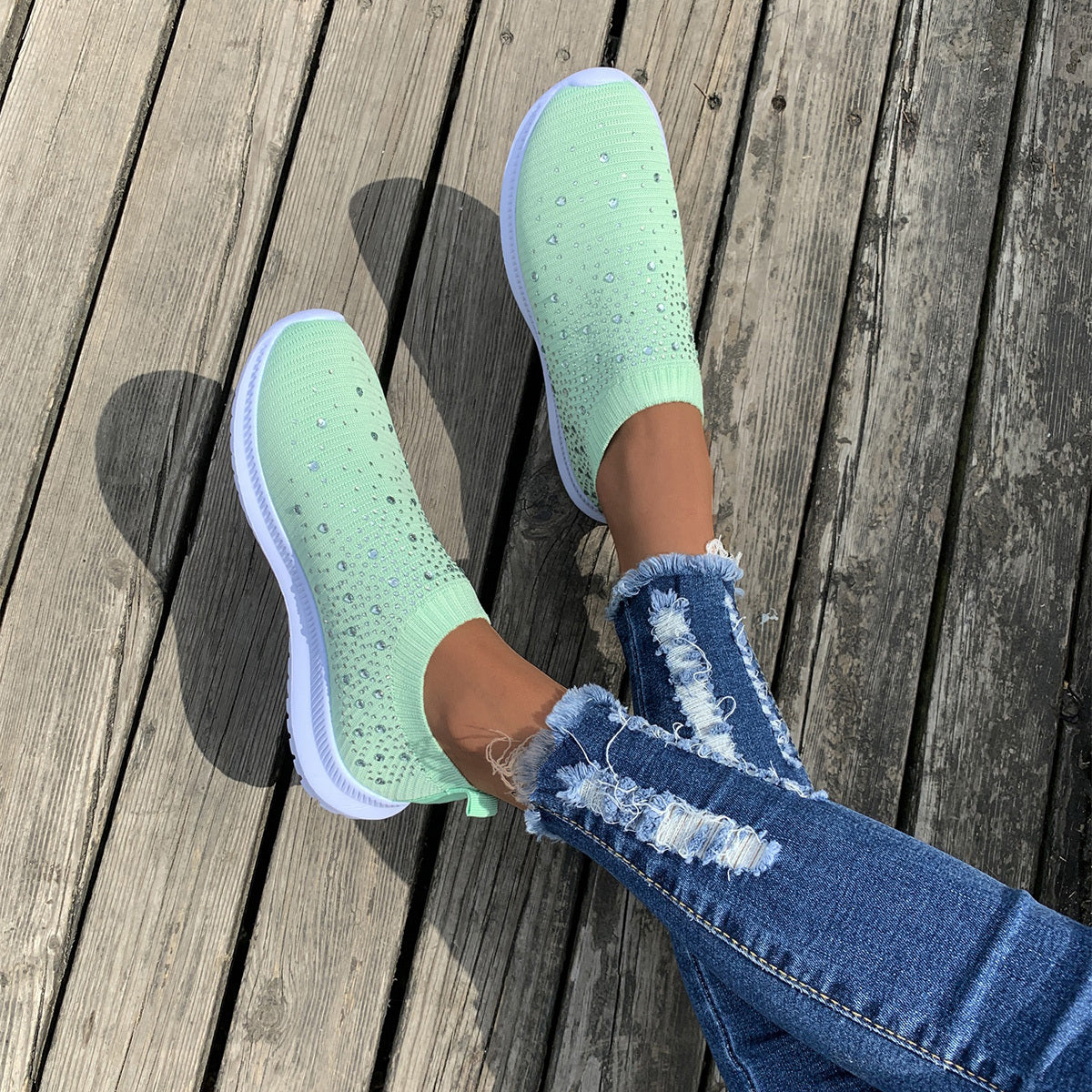 [Breathable Sneakers] Lightweight Breathable Women's Colorblock Mesh Platform Sneakers | Low Top Lace Up Shoes