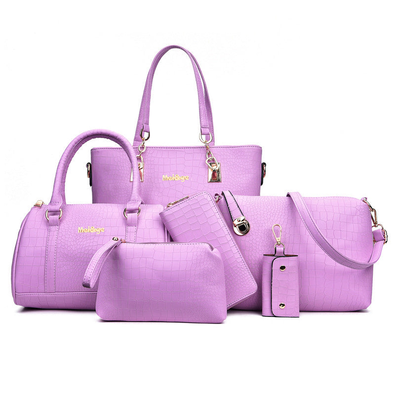 Fashion Versatile Snakeskin Pattern Women's Bags European And American Multi-Piece Sets