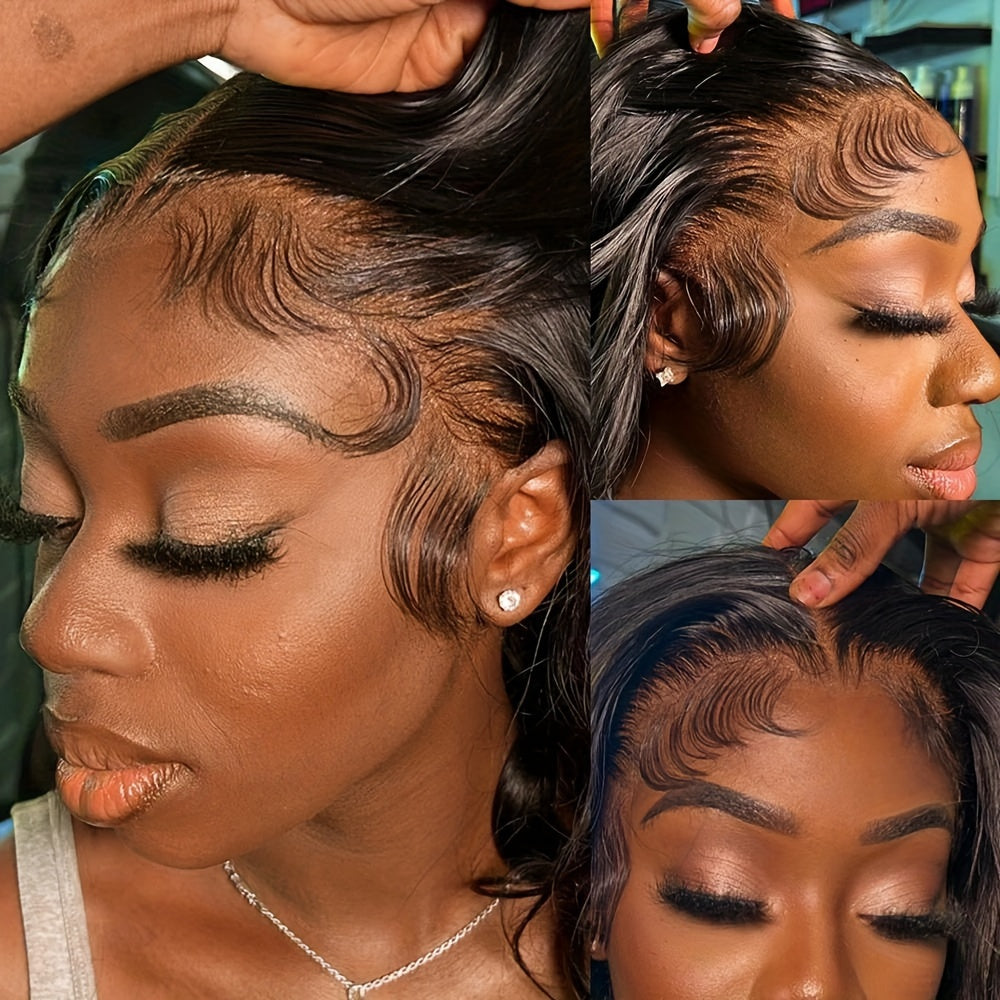 360 Lace Front Wigs Pre Plucked 150% Density Human Hair 360 HD Lace Frontal Wigs Body Wave Wig For Women With Baby Hair Natural Color (16-34 Inch, Natural Color)