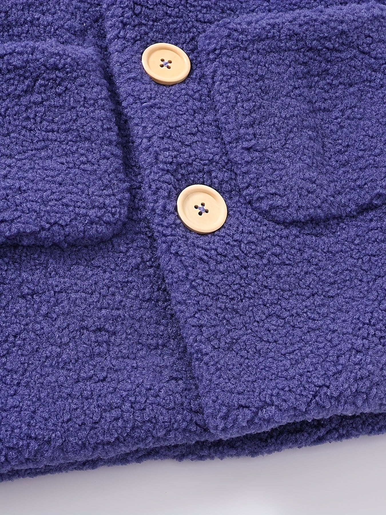 Girls' Cozy Fleece Jacket - Two-Tone Color Block with Plush Lining, Long Sleeves & Button Front, Casual Korean Style Winter Outerwear for Youngsters, Youngsters'S Winter Jacket | Buttonup Front Jacket | Plush Lining Jacket