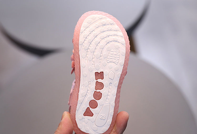 Adorable Girls Flower Sandals - Cute & Comfortable with Non-slip Soft Sole - Secure Slip-on Hook & Loop Fastener - Perfect for Playful Summer Days