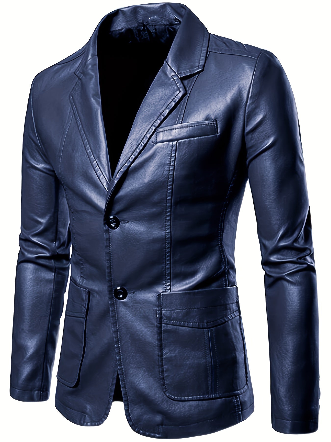 Men's PU Leather Jacket Casual Suit For Autumn And Winter, Old Money Style