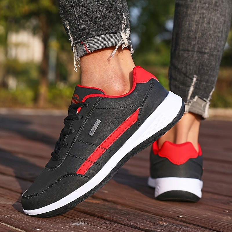 [Lightweight Running Shoes] VanWeir Men's Lightweight Running Shoes | Navy Blue & White, Stability Lace-Up Sneakers with MD/TPR Sole, Breathable Fabric Lining for Outdoor Sports, Hiking & Casual Wear