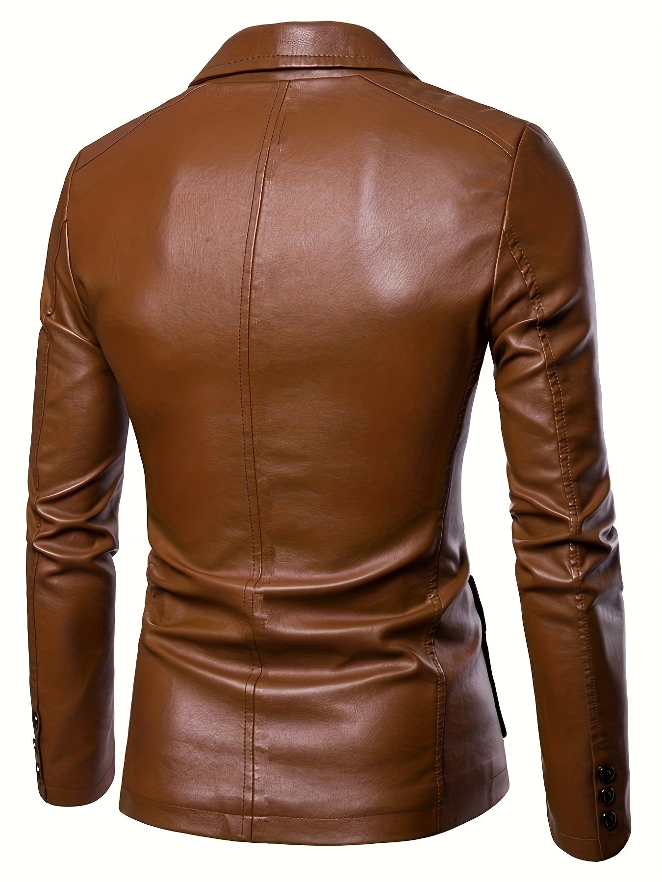 Men's PU Leather Jacket Casual Suit For Autumn And Winter, Old Money Style