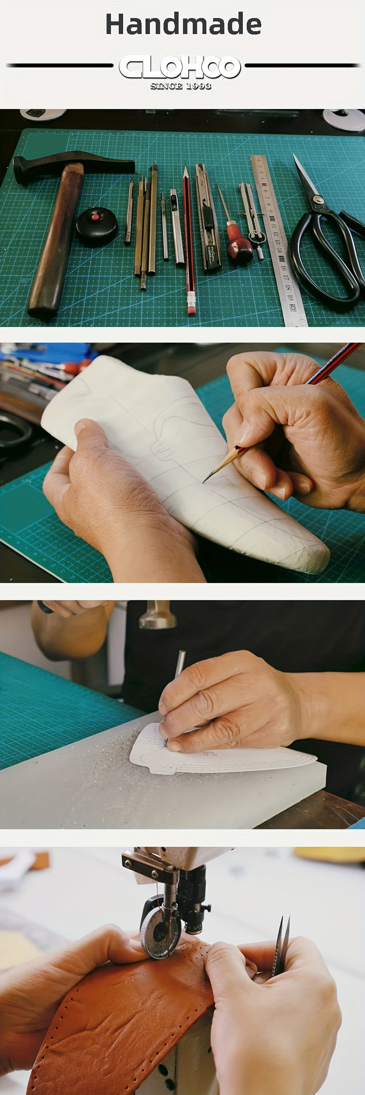 CLOHOO Mens Round Toe Sandals - Durable Handmade Stitching, Non-Slip Rubber Sole, Comfortable PU Insole, Breathable Fabric Lining, Second Layer Cowhide Upper, Slip-On Closure, Perfect for Indoor, Outdoor, Beach, Vacation, Spr