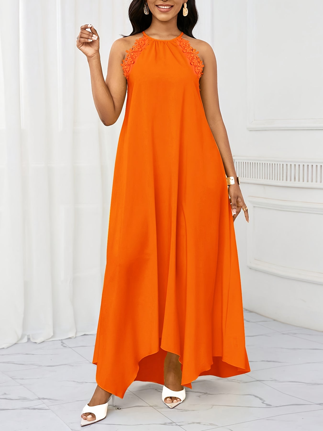 Dresses for Women Women'S Fashionable And Elegant Temperament Versatile Off-Shoulder Lacy Women'S Dress Women Plus Size