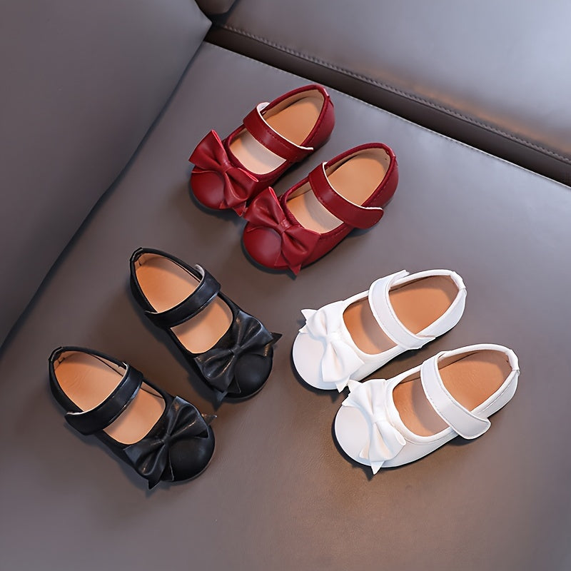 [Mary Jane | Soft] Soft Non-slip Mary Jane Flats | Girls Shoes Princess Shoes with Bow Decor
