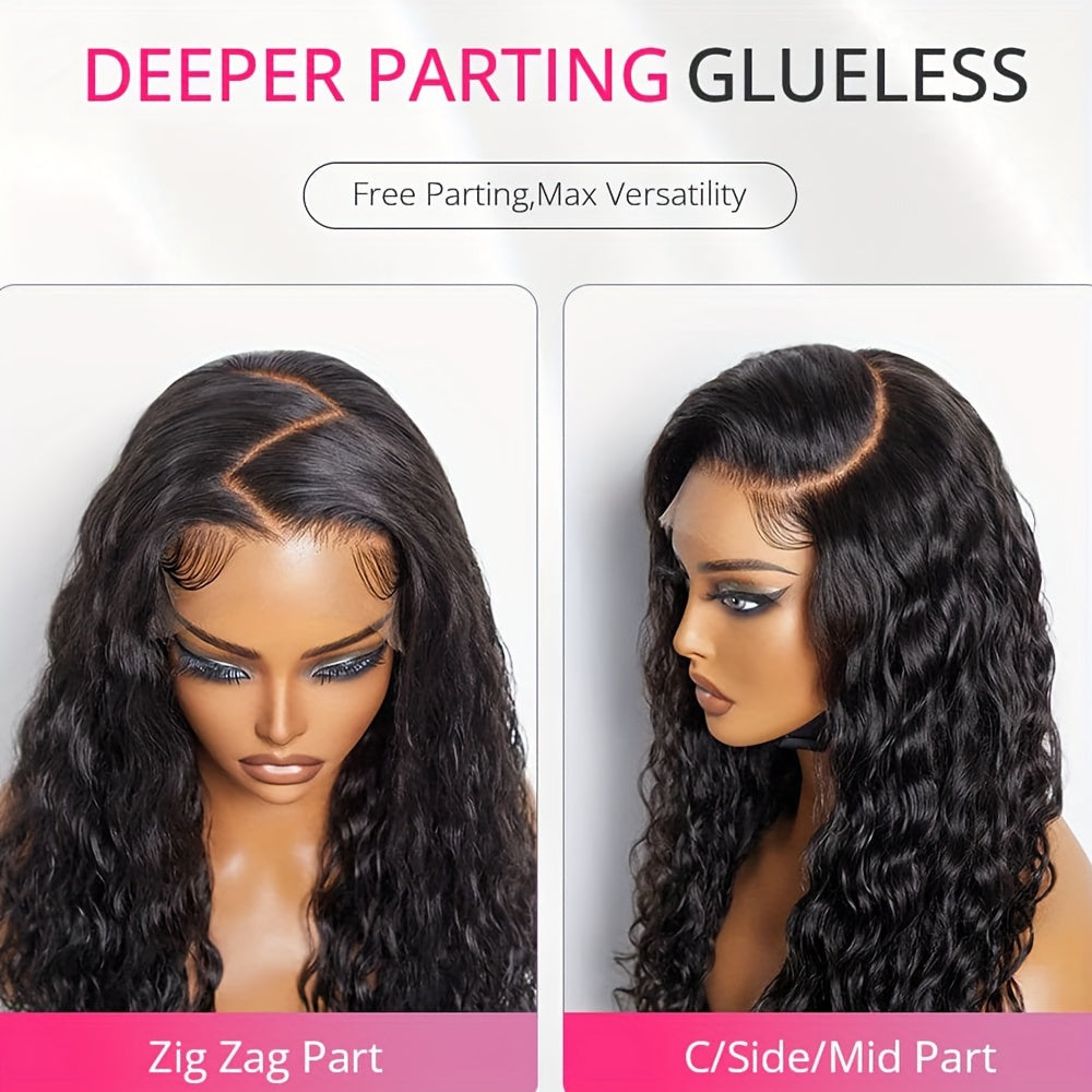 200% Ready To Wear 5*5 Bye Bye Knots Wig Water Wave Human Hair Wigs 5*5 Lace Clousure Wigs For Women Pre Plucked With Baby Hair Brazilian Virgin