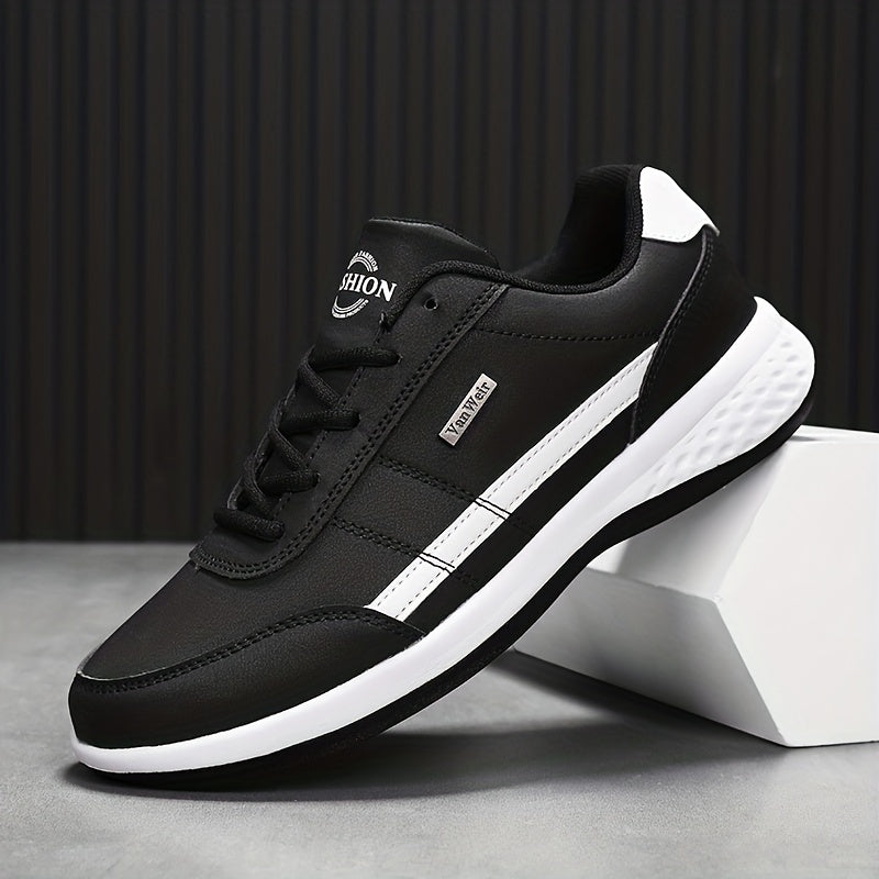 [Lightweight Running Shoes] VanWeir Men's Lightweight Running Shoes | Navy Blue & White, Stability Lace-Up Sneakers with MD/TPR Sole, Breathable Fabric Lining for Outdoor Sports, Hiking & Casual Wear