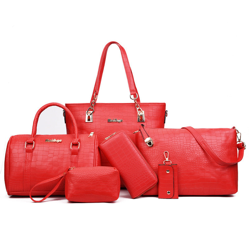 Fashion Versatile Snakeskin Pattern Women's Bags European And American Multi-Piece Sets