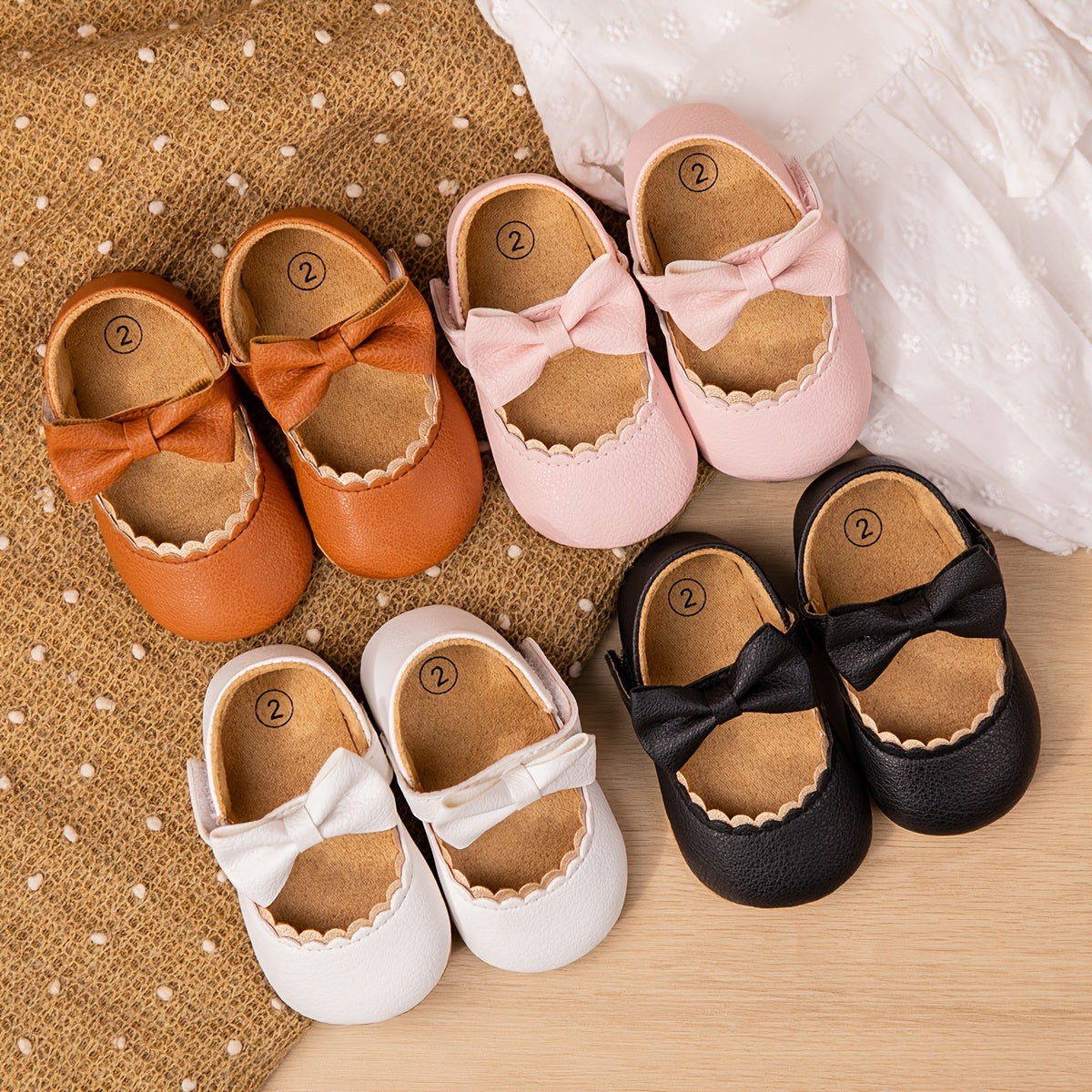 Infant Baby Girls Mary Jane Flats, Soft Sole Princess Dress Shoes Crib Shoes First Walker Shoes
