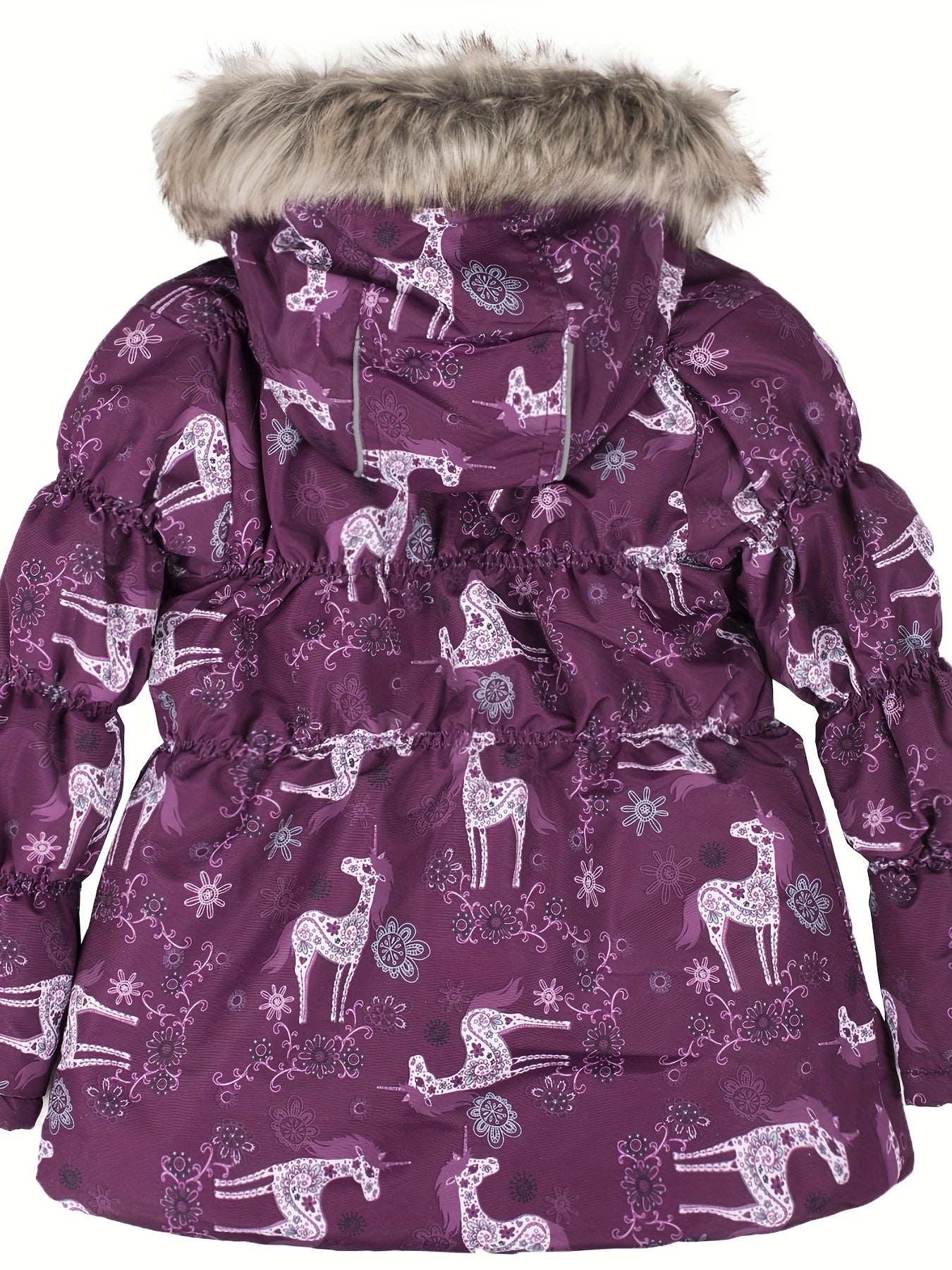 Kids' Waterproof and Warm Snowflake Ski Jacket - Insulated Hooded Winter Coat with Adjustable cuffs, Hem and Waistband - Ideal for Girls' Winter Outdoor Activities