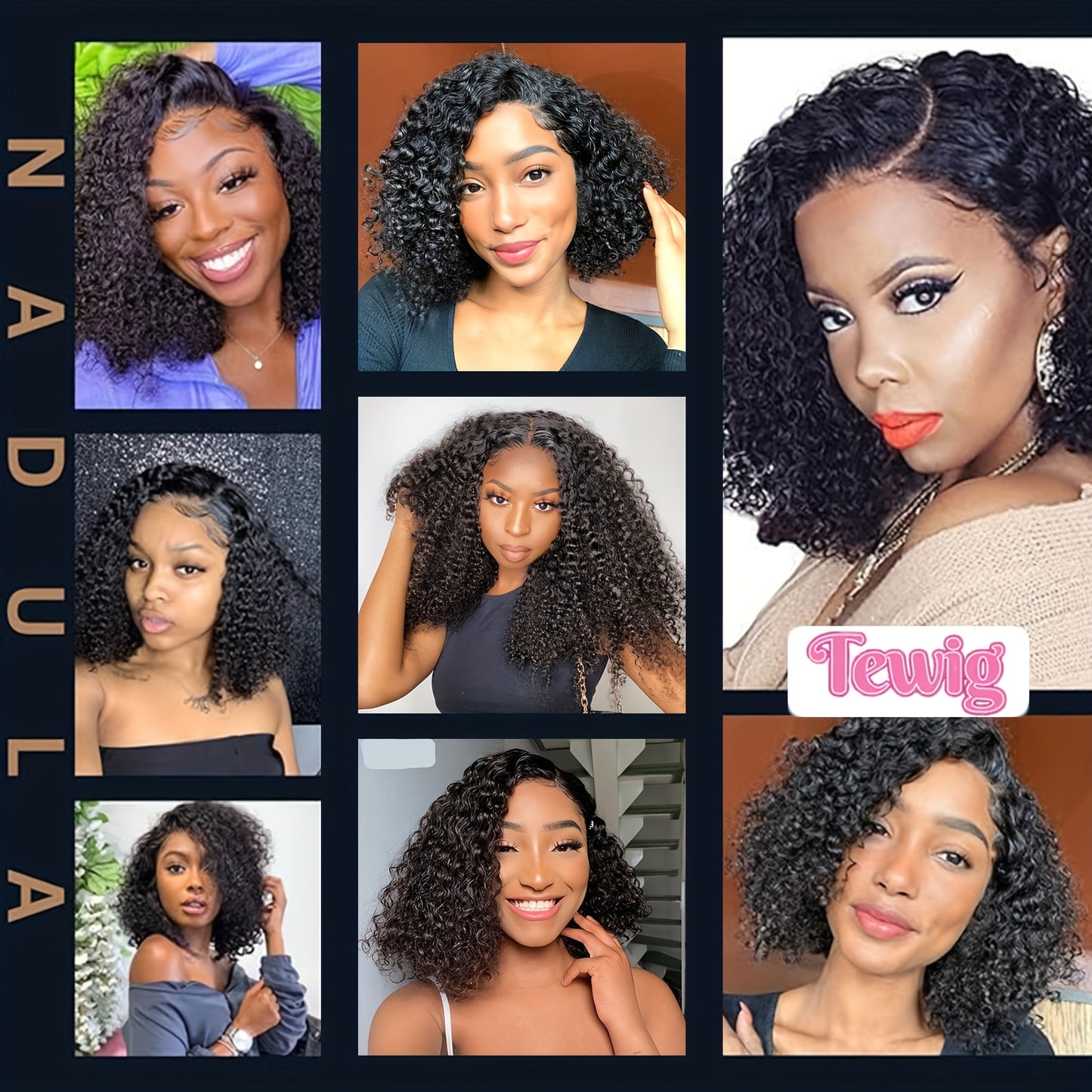 [13X4 Bouncy Deep Wave Wig] Tewig Bye Bye Knots 13X4 Bouncy Deep Wave Glueless Bob Wig 200% Density Wear to Go Glueless Wigs Human Hair Pre Plucked Pre Cut Bob Wigs Deep Wave Lace Front Wigs Upgraded
