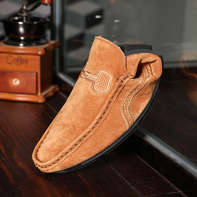 Men's Casual Loafers, Upper, PU Lining, Rubber Sole, Fabric Insole, Round Toe Slip-On Shoes for All Seasons, Dressy Shoes